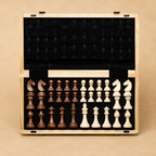 Jogo de Xadrez Magnético Dobrável Madeira Premium