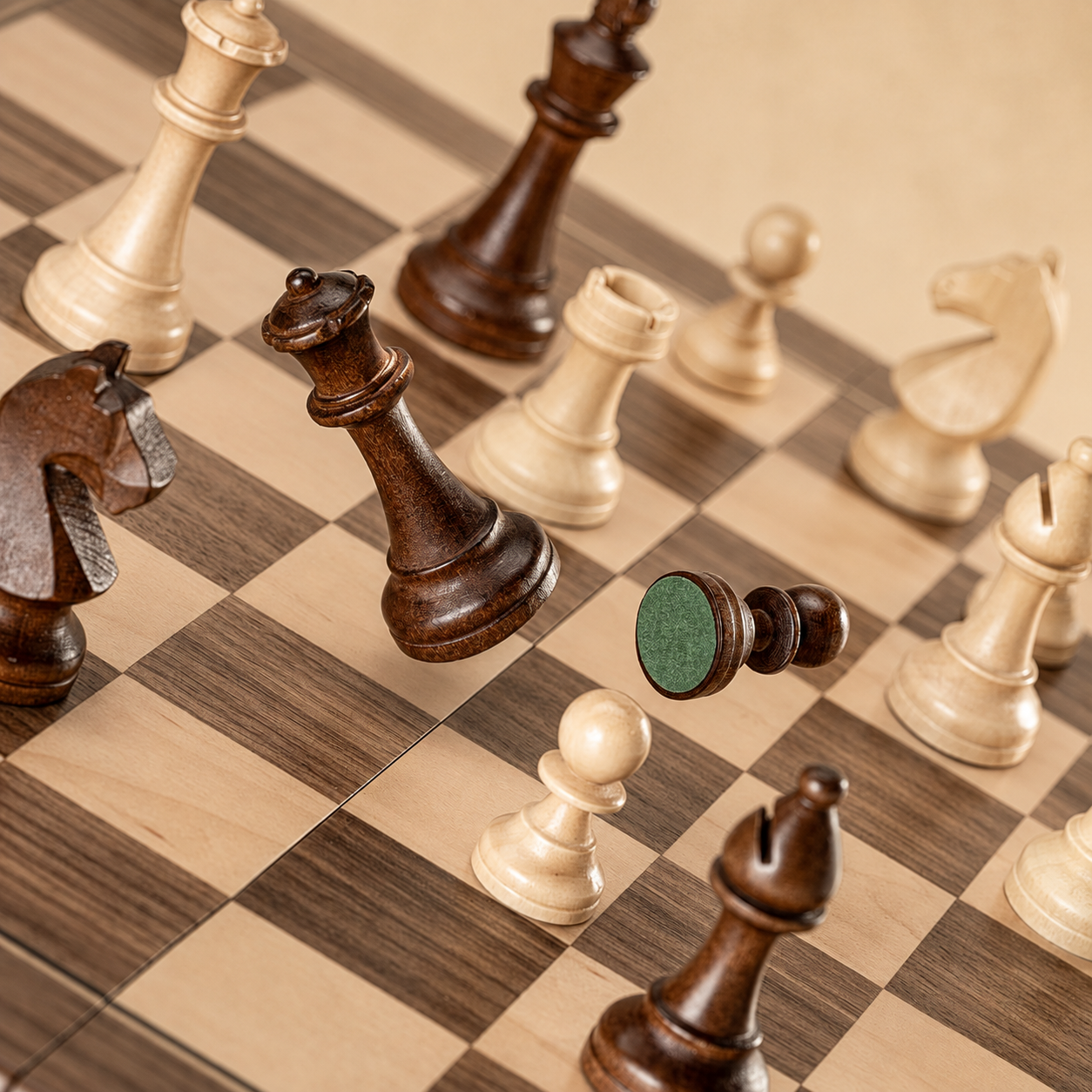 Jogo de Xadrez Magnético Dobrável Madeira Premium