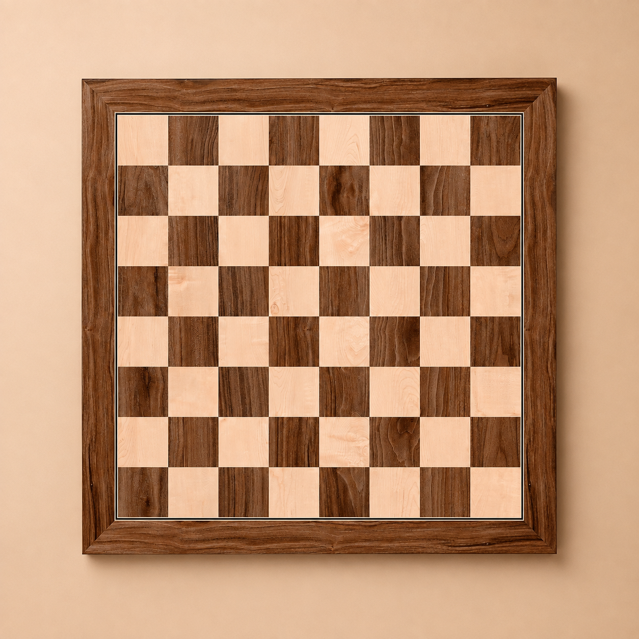 Tabuleiro de Xadrez Profissional Torneios Madeira Maple Marchetado com Capa