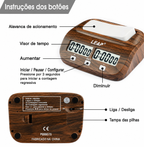 Relógio de Xadrez Digital Madeira Vibrante com Alarme