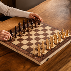 Jogo de Xadrez Dobrável Magnético Madeira