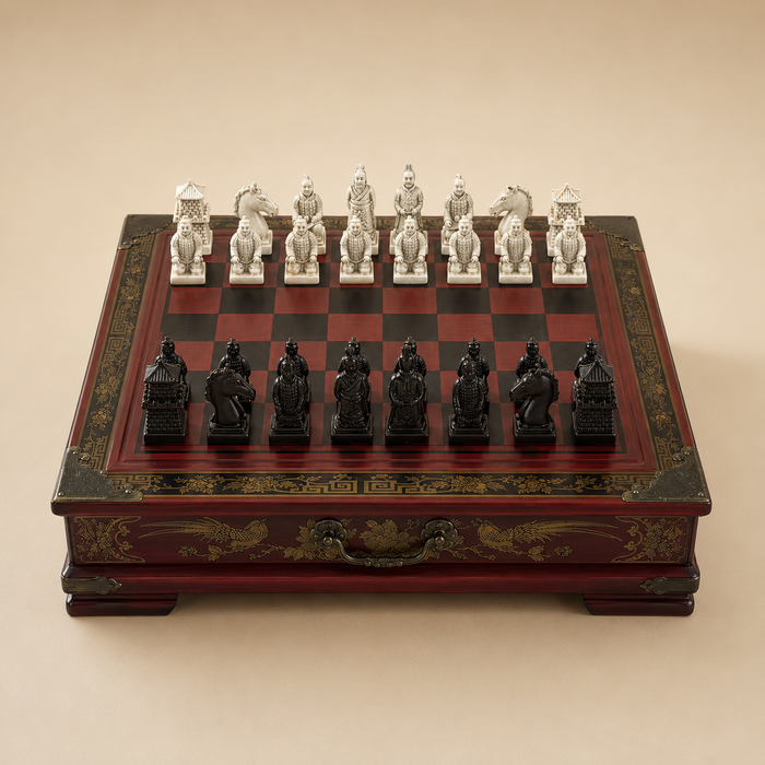 Jogo de Xadrez Guerreiros de Terracota Madeira