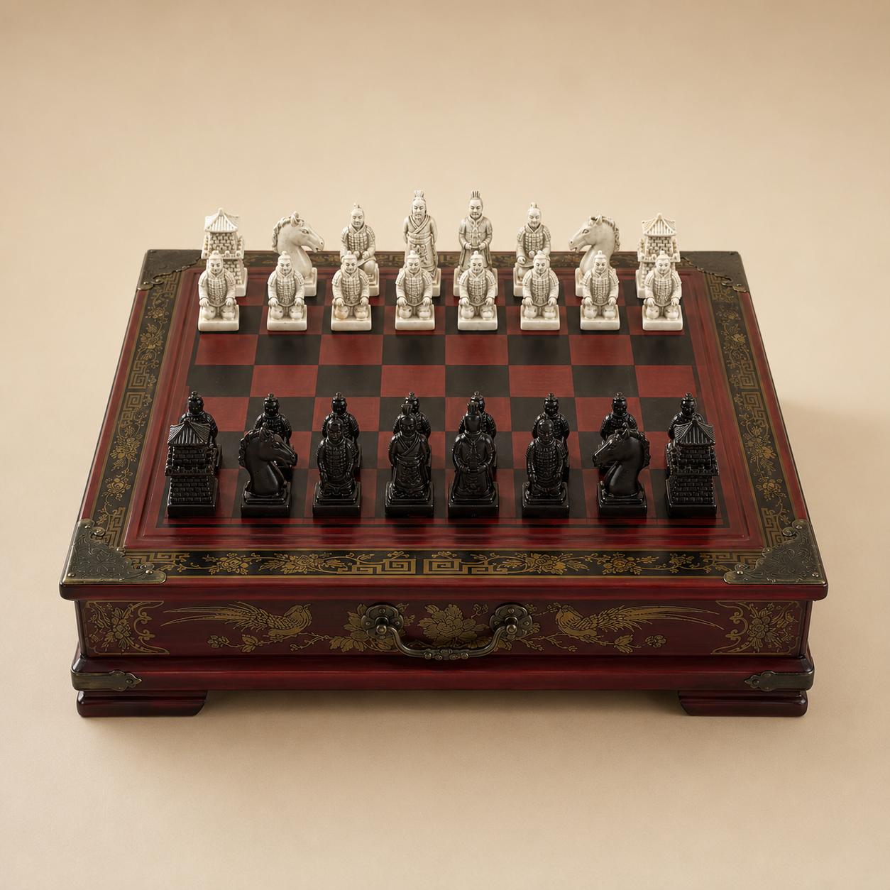 Jogo de Xadrez Guerreiros de Terracota Madeira